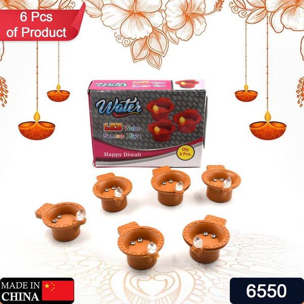 Water Sensor Diyas for Diwali Decoration | Diyas for Home Decoration| Diwali Decoration Items for Home Decor Diyas | Diwali LED Diyas Candle with Water Sensing Technology E-Diya, Diwali (6Pc Set)